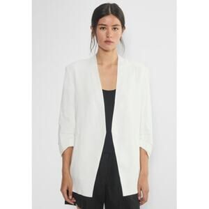 Aritzia Babaton Power Linen White Blazer 10